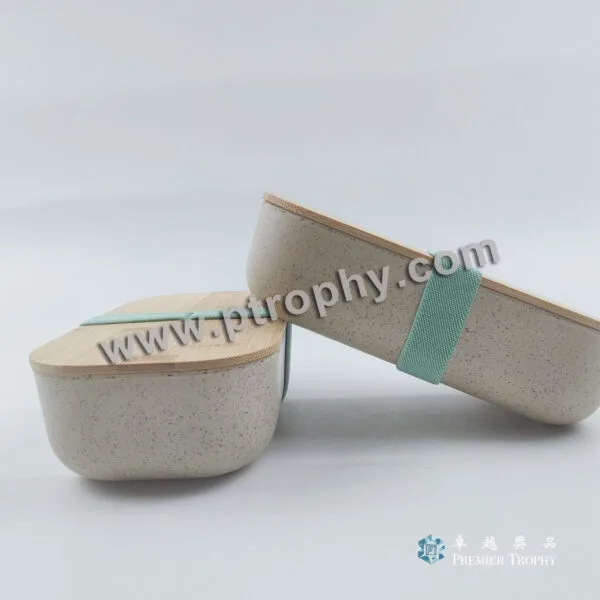 AC1202 竹纖維竹木蓋飯盒2，餐具訂造 - 卓越獎品香港廠房