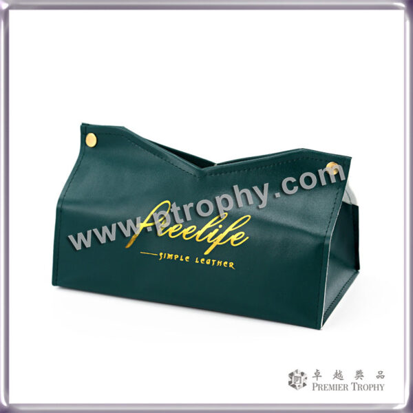 AG022 高級熨金皮革紙巾盒，特色禮品訂造
