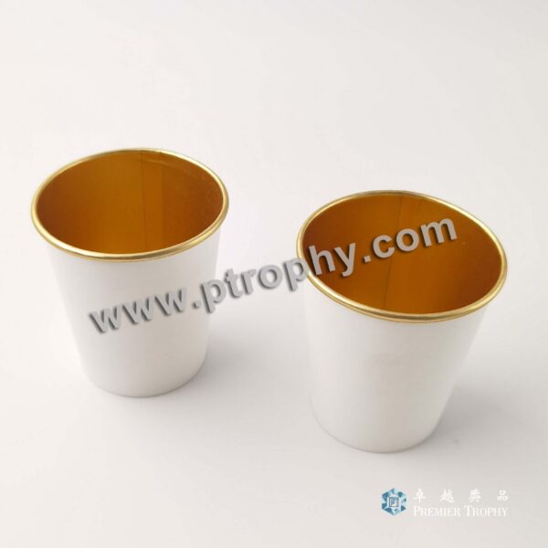 PC103 廣告白色金箔紙杯，廣告紙杯訂造