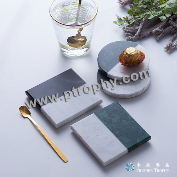 PY104 大理石杯墊2，廣告杯墊訂造