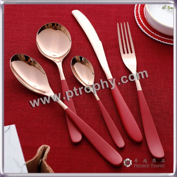 TW024A 高級黃銅紅系餐具 –，餐具訂造