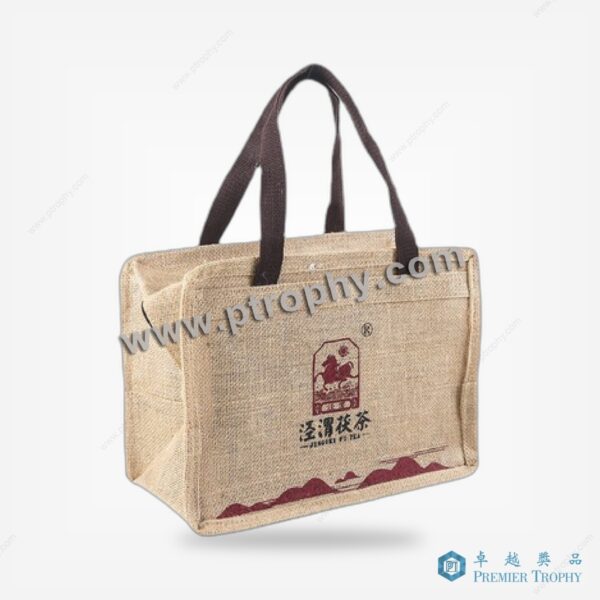 AG054 麻質厚料防水手提袋，環保袋訂造