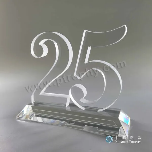 水晶獎座 – 型號 AE521,長期服務及榮休訂造