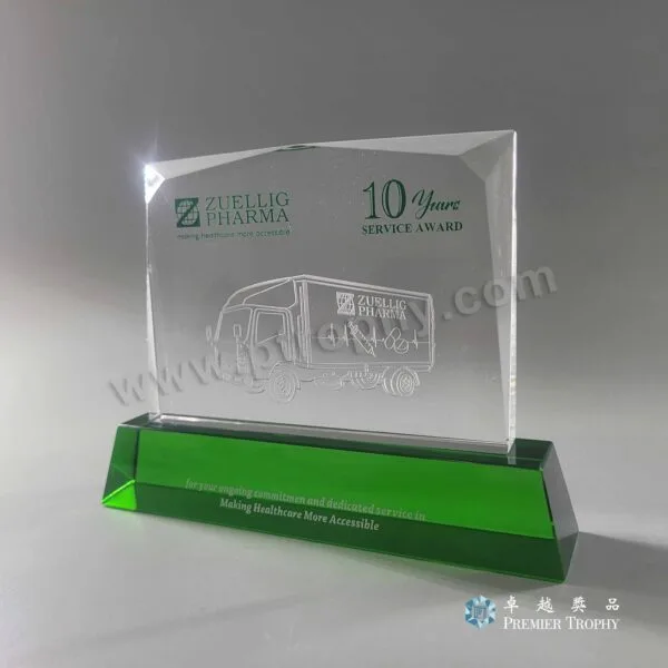 水晶獎座 – 型號 AE589,長期服務及榮休訂造