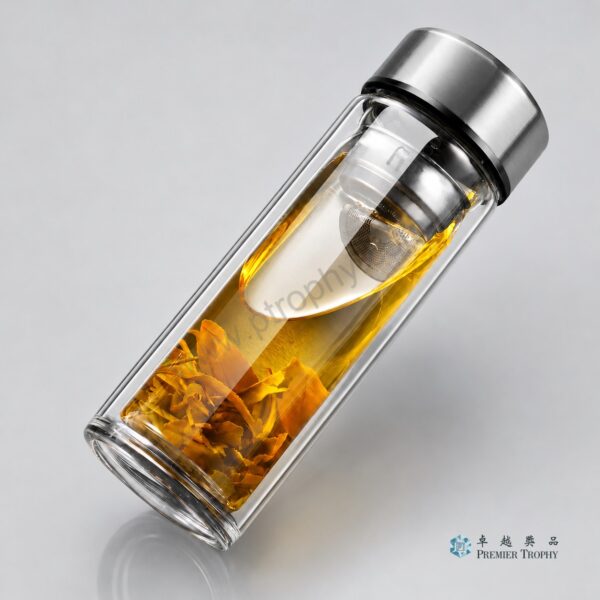 WB602 雙層茶隔玻璃水樽 –,水樽訂造