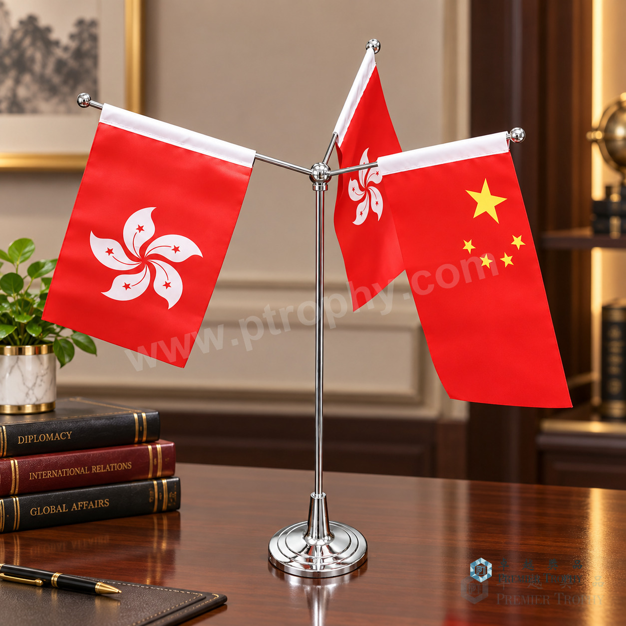 F524 三旗桌旗座